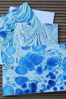 Marbled Note Cards / Sapphire / Main Image
